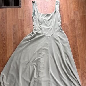 Mint green princess cut midi dress